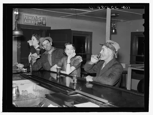 People drinking in a bar